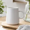 White ceramic mug, simple home coffee cup, 350ml details Picture